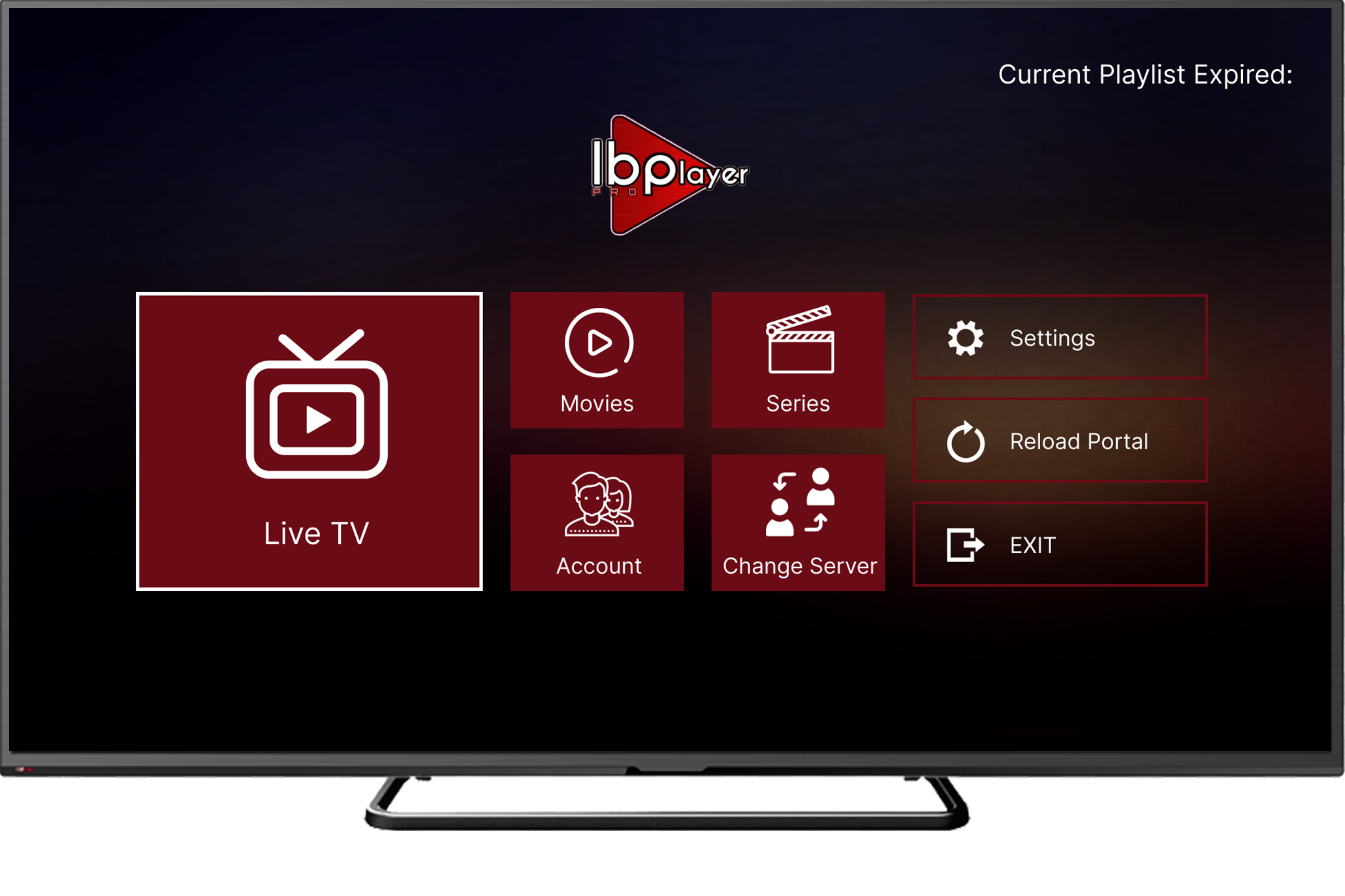 Smart TV mounted on a living room wall representing IBO Player IPTV streaming